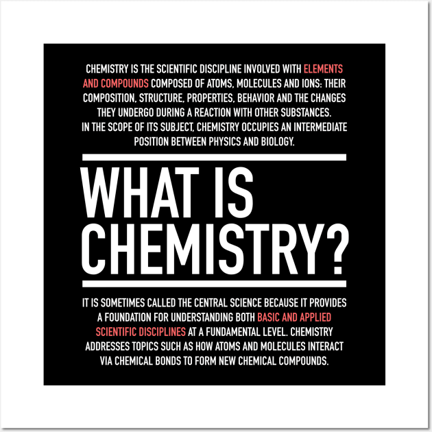 Chemistry Defined - Chemistry Teacher Wall Art by Hidden Verb